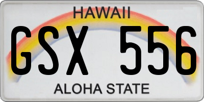 HI license plate GSX556