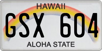 HI license plate GSX604