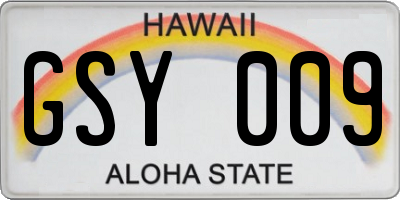 HI license plate GSY009