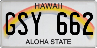 HI license plate GSY662