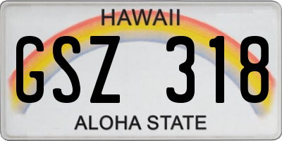 HI license plate GSZ318