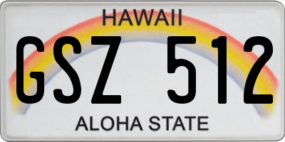 HI license plate GSZ512