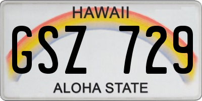 HI license plate GSZ729