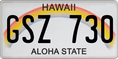 HI license plate GSZ730