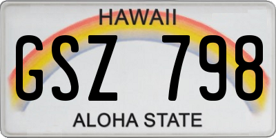 HI license plate GSZ798