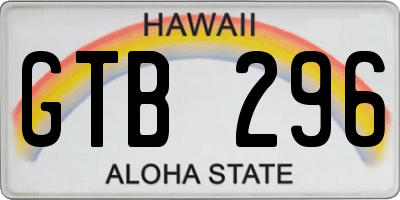 HI license plate GTB296