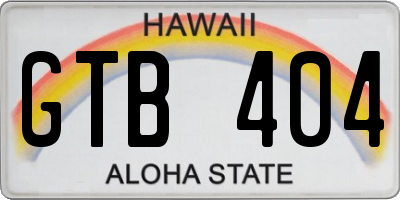 HI license plate GTB404