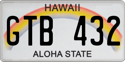 HI license plate GTB432