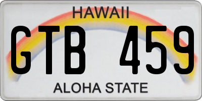 HI license plate GTB459