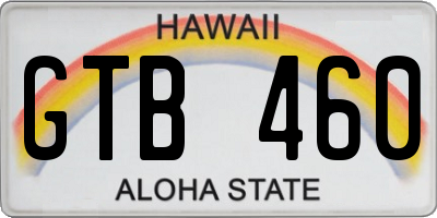 HI license plate GTB460