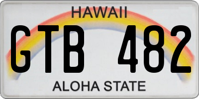 HI license plate GTB482