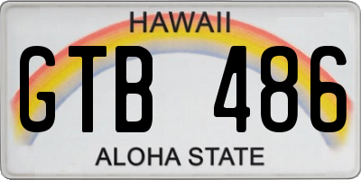 HI license plate GTB486