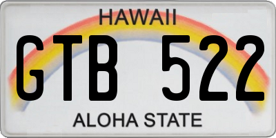 HI license plate GTB522