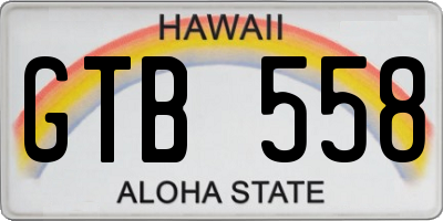 HI license plate GTB558
