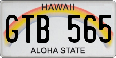 HI license plate GTB565