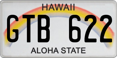 HI license plate GTB622