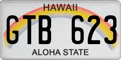 HI license plate GTB623