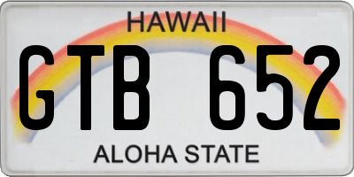 HI license plate GTB652