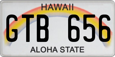 HI license plate GTB656