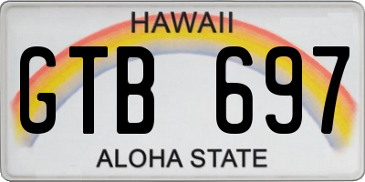 HI license plate GTB697