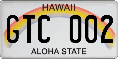 HI license plate GTC002
