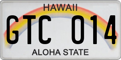 HI license plate GTC014