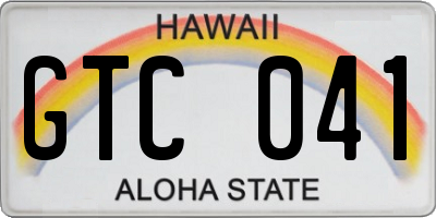 HI license plate GTC041
