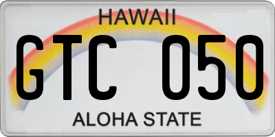HI license plate GTC050