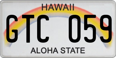 HI license plate GTC059