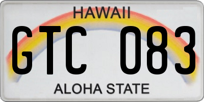 HI license plate GTC083