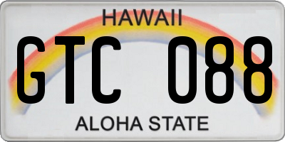 HI license plate GTC088
