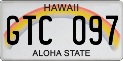 HI license plate GTC097