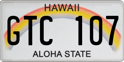HI license plate GTC107