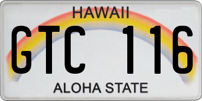 HI license plate GTC116