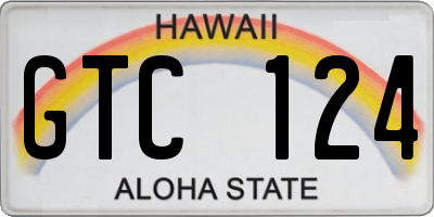 HI license plate GTC124