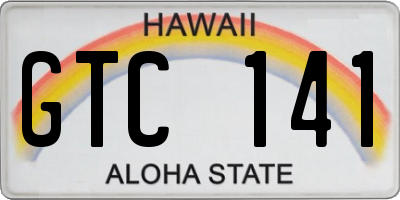 HI license plate GTC141