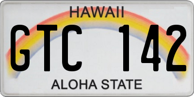 HI license plate GTC142