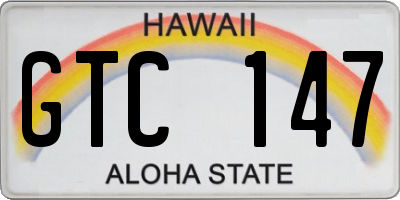 HI license plate GTC147