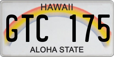HI license plate GTC175