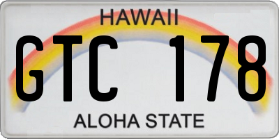 HI license plate GTC178