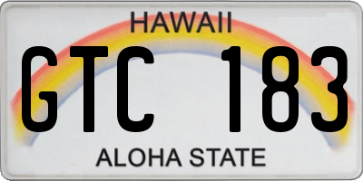 HI license plate GTC183