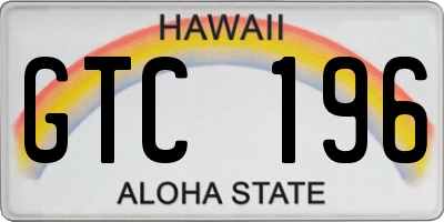 HI license plate GTC196