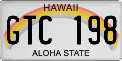HI license plate GTC198