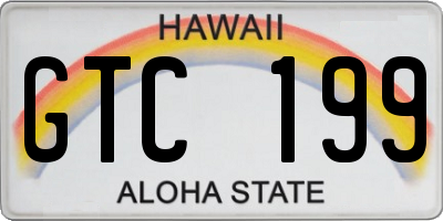 HI license plate GTC199