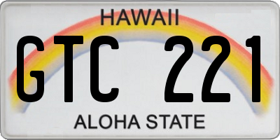 HI license plate GTC221