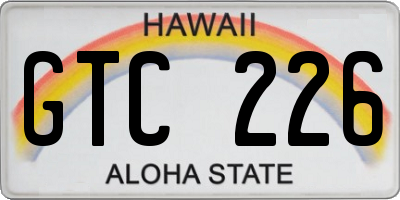 HI license plate GTC226