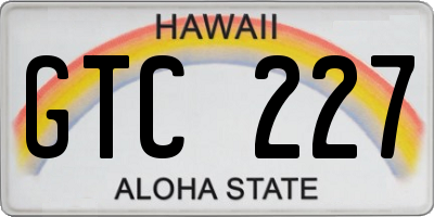 HI license plate GTC227