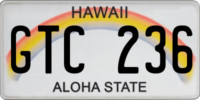 HI license plate GTC236