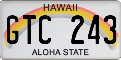HI license plate GTC243