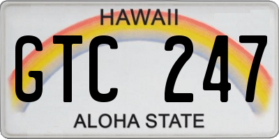 HI license plate GTC247